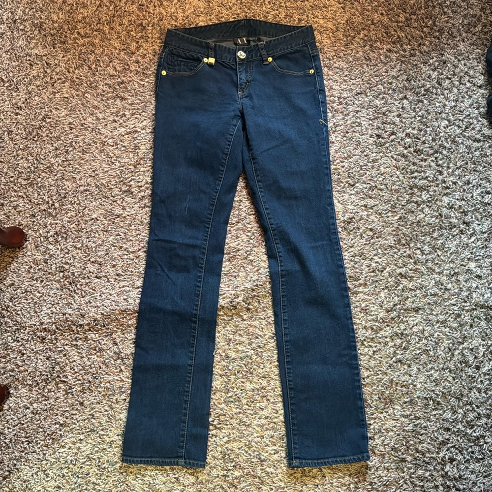 Armani Exchange Straight Leg Dark Jeans